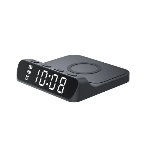CARGADOR INALAMBRICO HAVIT W3031 PANTALLA LED, RELOJ DIGITAL Y ALARMA